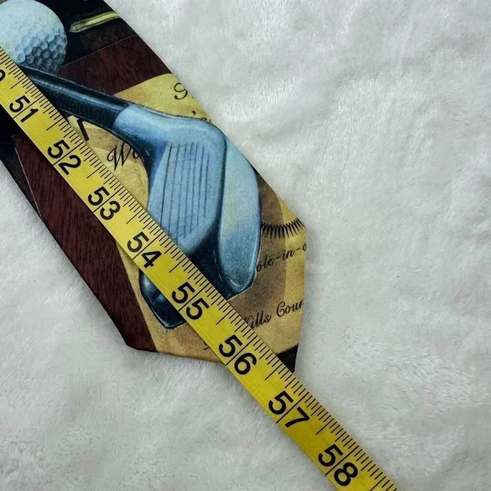 Vintage Ralph‎ Marlin Golfclub Novelry Print Tie Golf Putter Golfer Gift